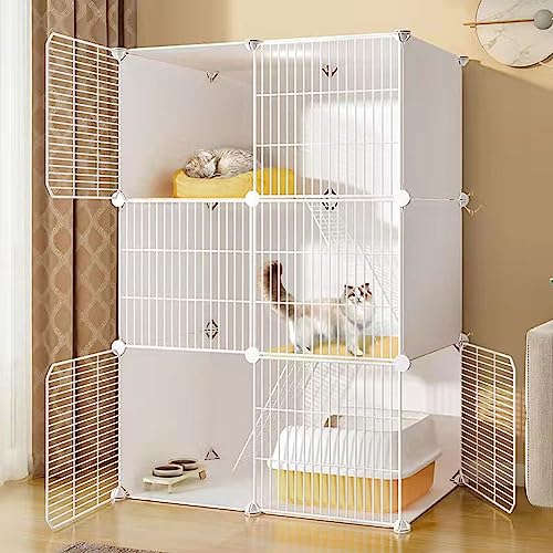 ANSNOW Katzenkäfig Für Den Innenbereich, Katzengehege Für Den Innenbereich, 2 Rampenleitern Und 3 Türen, Einfach Zu Montierende Katzentoilette, Für 1–2 Katzen, Weiß/39Cm ANSNOW Katzenkäfig Für Den Innenbereich, Katzengehege Für Den Innenbereich, 2 Rampenleitern Und 3 Türen, Einfach Zu Montierende Katzentoilette, Für 1–2 Katzen, Weiß/39Cm von ANSNOW