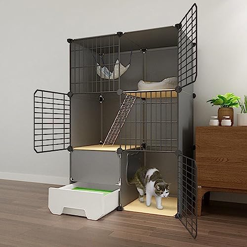 ANSNOW Katzenkäfig Für Den Innenbereich, Katzenkäfig Für Den Innenbereich Mit Katzentoilette, Abnehmbarer Diy-Katzenlaufstall, Einfach Zu Montierende Katzentoilette, 3 Türen, Für 1–2 Katzen/49Cm ANSNOW Katzenkäfig Für Den Innenbereich, Katzenkäfig Für Den Innenbereich Mit Katzentoilette, Abnehmbarer Diy-Katzenlaufstall, Einfach Zu Montierende Katzentoilette, 3 Türen, Für 1–2 Katzen/49Cm von ANSNOW