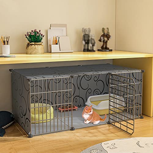 ANSNOW Katzenkäfig Für Den Innenbereich, Katzenlaufstall, 1/2-Stöckiger Katzenkäfig Für Den Innenbereich, Groß, Haustierkäfige Für Katzen, Verschlüsseltes Netzwerk, Mit Katzentoilette + Katzennest + ANSNOW Katzenkäfig Für Den Innenbereich, Katzenlaufstall, 1/2-Stöckiger Katzenkäfig Für Den Innenbereich, Groß, Haustierkäfige Für Katzen, Verschlüsseltes Netzwerk, Mit Katzentoilette + Katzennest + von ANSNOW