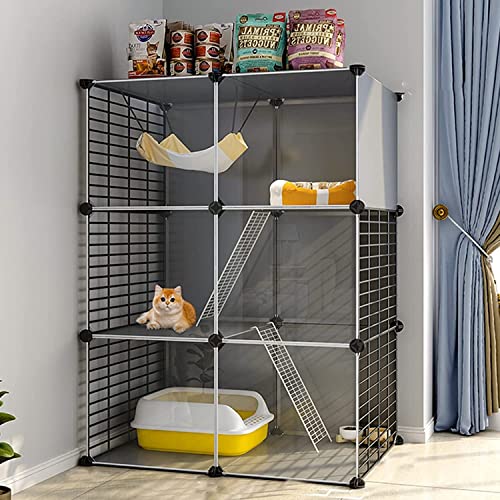 ANSNOW Katzenkäfig Für Den Innenbereich – Katzen-Laufstall, Chinchilla-Käfig, Kleintier-Laufstall, Nagetier-Chinchilla-Käfig Für Kätzchen, Welpen, Kaninchen, Übung/Schwarz/72 * 37 * 107Cm -B ANSNOW Katzenkäfig Für Den Innenbereich – Katzen-Laufstall, Chinchilla-Käfig, Kleintier-Laufstall, Nagetier-Chinchilla-Käfig Für Kätzchen, Welpen, Kaninchen, Übung/Schwarz/72 * 37 * 107Cm -B von ANSNOW