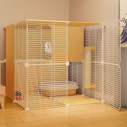 ANSNOW Katzenkäfig Für Drinnen – Haustier-Laufstall, Katzenlaufstall Für Kleine Tiere, DIY-Metalldrahtgitterkäfig, 1,5 cm Verschlüsseltes Netzwerk, Tragbarer Hofzaun Für Haustiere, Für 1–3 Katzen/75 von ANSNOW