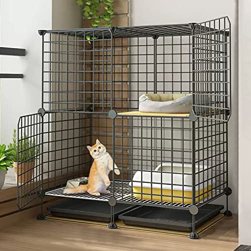 ANSNOW Katzenkäfig – Haustier-Laufstall, Katzenlaufstall Für Kleine Tiere, Katzenkäfig Für Den Innenbereich Mit Tablett, Haustierkäfige Für Katzen, Katzennapf + Katzentoilette + Katzenstreu + Katzen ANSNOW Katzenkäfig – Haustier-Laufstall, Katzenlaufstall Für Kleine Tiere, Katzenkäfig Für Den Innenbereich Mit Tablett, Haustierkäfige Für Katzen, Katzennapf + Katzentoilette + Katzenstreu + Katzen von ANSNOW