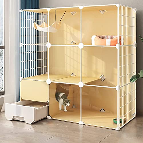 ANSNOW Katzenkäfig – Kätzchen-Laufstall, Katzenhaus, Katzenkäfige Für Den Innenbereich, Diy-Katzenlaufstall Für Kleintiere, Abnehmbare Zwinger Aus Metalldraht Für Welpen, Frettchen, Kaninchen, Igel/ von ANSNOW