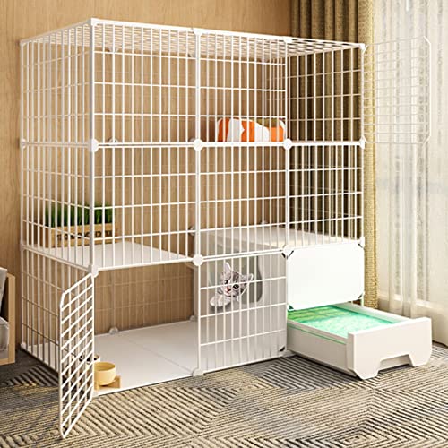 ANSNOW Katzenkäfig – Katzengehege, Katzenlaufstall, DIY-Laufstall Für Haustiere, Übungshof, Zaunkäfig Mit Tür Und Geschlossener Katzentoilette, Leicht Zu Reinigen Und Geruch Zu Entfernen, Für Kleine ANSNOW Katzenkäfig – Katzengehege, Katzenlaufstall, DIY-Laufstall Für Haustiere, Übungshof, Zaunkäfig Mit Tür Und Geschlossener Katzentoilette, Leicht Zu Reinigen Und Geruch Zu Entfernen, Für Kleine von ANSNOW