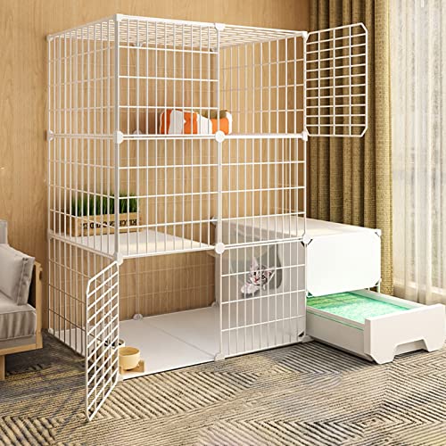 ANSNOW Katzenkäfig – Katzengehege, Katzenlaufstall, DIY-Laufstall Für Haustiere, Übungshof, Zaunkäfig Mit Tür Und Geschlossener Katzentoilette, Leicht Zu Reinigen Und Geruch Zu Entfernen, Für Kleine ANSNOW Katzenkäfig – Katzengehege, Katzenlaufstall, DIY-Laufstall Für Haustiere, Übungshof, Zaunkäfig Mit Tür Und Geschlossener Katzentoilette, Leicht Zu Reinigen Und Geruch Zu Entfernen, Für Kleine von ANSNOW