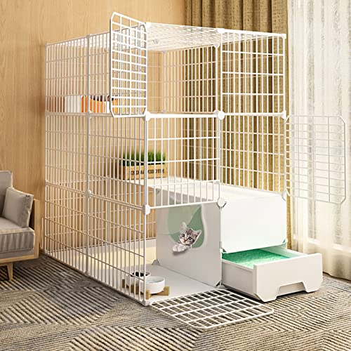 ANSNOW Katzenkäfig – Katzenlaufstall, DIY-Laufstall Für Haustiere, Übungshof, Zaunkäfig Mit Tür Und Geschlossener Katzentoilette, Leicht Zu Reinigen Und Gerüche Zu Entfernen, Für Kleine Haustiere, K ANSNOW Katzenkäfig – Katzenlaufstall, DIY-Laufstall Für Haustiere, Übungshof, Zaunkäfig Mit Tür Und Geschlossener Katzentoilette, Leicht Zu Reinigen Und Gerüche Zu Entfernen, Für Kleine Haustiere, K von ANSNOW