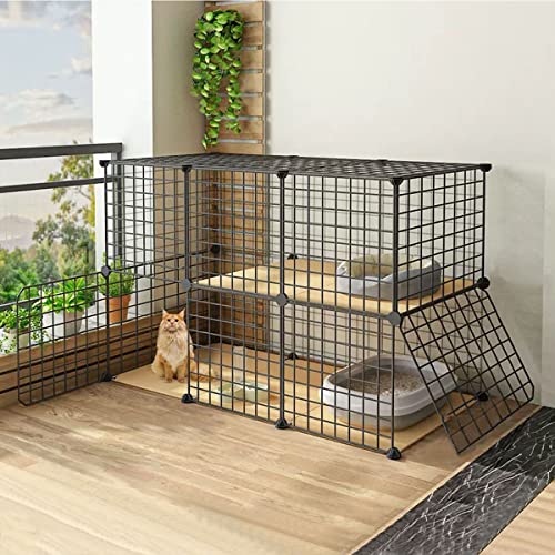 ANSNOW Katzenkäfig-Laufstall, Große Katzenhütten, DIY-Katzenlaufstall Für Kleintiere Im Innenbereich, Abnehmbare Kätzchenkiste Aus Metall, Katzenhaus, Übungsort, Ideal Für 1–2 Katzen, Leicht Zu Rein ANSNOW Katzenkäfig-Laufstall, Große Katzenhütten, DIY-Katzenlaufstall Für Kleintiere Im Innenbereich, Abnehmbare Kätzchenkiste Aus Metall, Katzenhaus, Übungsort, Ideal Für 1–2 Katzen, Leicht Zu Rein von ANSNOW