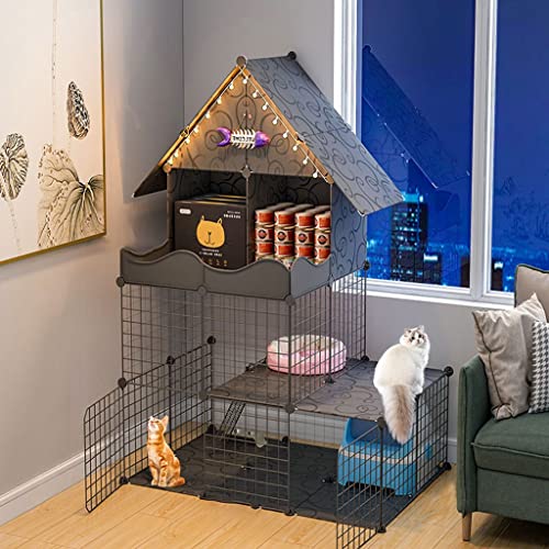 ANSNOW Katzenkäfig Mit Ablagefach, Doppeltür-Katzenkäfig, Geeignet Für Kätzchen, Hunde, Kaninchen, Größe 110 X 111 X 75 cm/Schwarz 110 * 111 * 75 ANSNOW Katzenkäfig Mit Ablagefach, Doppeltür-Katzenkäfig, Geeignet Für Kätzchen, Hunde, Kaninchen, Größe 110 X 111 X 75 cm/Schwarz 110 * 111 * 75 von ANSNOW