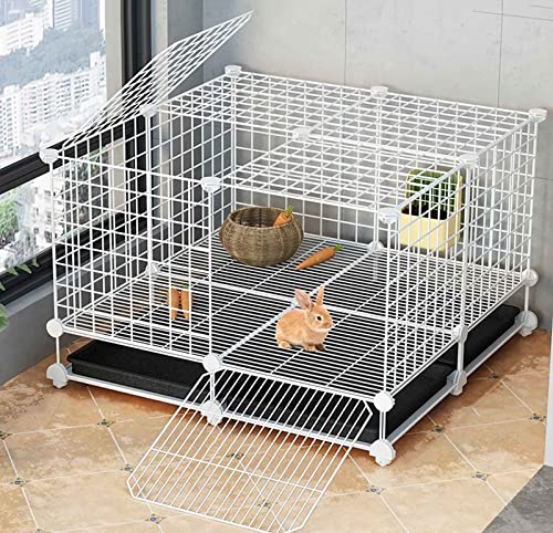 ANSNOW Katzenkäfig Mit Katzentoilette Und Mobilen Rollen, Laufstall Für Kleintiere, Käfig Für Meerschweinchen, Käfig Für Kaninchen, Käfig Für, Käfig Für Kleine Hunde, Stark Und Stabil, Verschiedene von ANSNOW