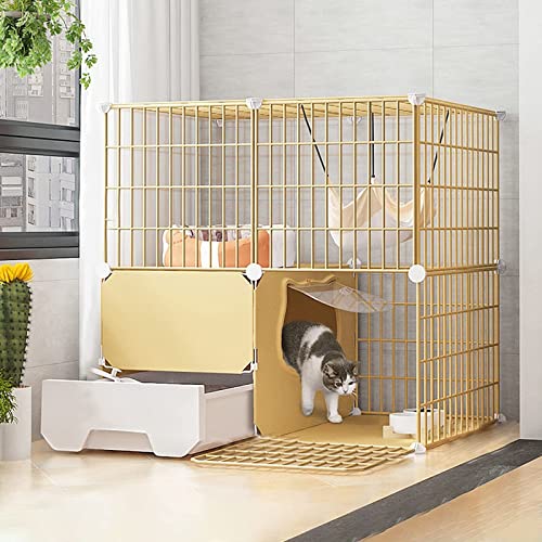 ANSNOW Katzenkäfige, Diy-Kleintierkäfig, Für Den Innenbereich, Große Haustierkiste, 2/3-Stöckiges Haustiergehege, Abnehmbarer, Extra Großer Katzenlaufstall, Katzen-Trainingszaun Aus Metall, Geeignet von ANSNOW