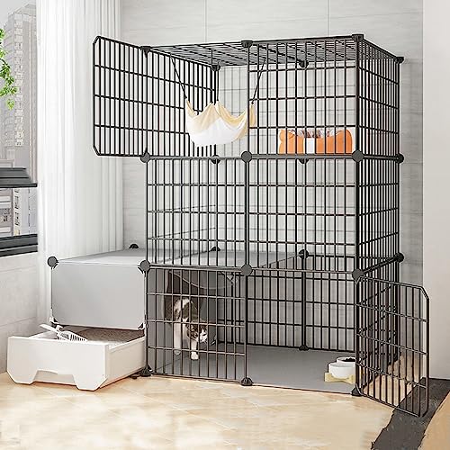 ANSNOW Katzenkäfige, Diy-Kleintierkäfig, Für Den Innenbereich, Große Haustierkiste, 2/3-Stufiges Haustiergehege, Abnehmbarer, Extra Großer Katzenlaufstall, Katzen-Metallübungszaun, Geeignet Für Kätz ANSNOW Katzenkäfige, Diy-Kleintierkäfig, Für Den Innenbereich, Große Haustierkiste, 2/3-Stufiges Haustiergehege, Abnehmbarer, Extra Großer Katzenlaufstall, Katzen-Metallübungszaun, Geeignet Für Kätz von ANSNOW