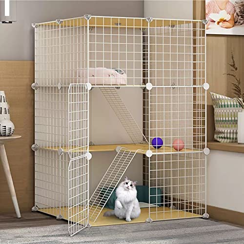 ANSNOW Katzenkäfige, Große 3-Stöckige Katzenhütten, Diy-Katzenlaufstall Für Kleine Tiere, Katzenvilla, Haustierzaun, Kätzchenkiste Für Den Innenbereich, Mit Katzennest + Hängematte + Katzentoilette ANSNOW Katzenkäfige, Große 3-Stöckige Katzenhütten, Diy-Katzenlaufstall Für Kleine Tiere, Katzenvilla, Haustierzaun, Kätzchenkiste Für Den Innenbereich, Mit Katzennest + Hängematte + Katzentoilette von ANSNOW