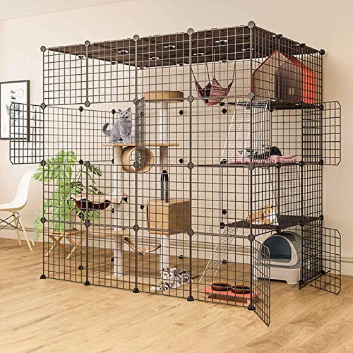 ANSNOW Katzenkäfige Für Den Innenbereich, 3 Etagen, Groß, Kleintierkäfig, Katzengehege Für Draußen/Drinnen, Metall + Abs-Kunststoff, 16 Größen/147 * 111 * 146-B ANSNOW Katzenkäfige Für Den Innenbereich, 3 Etagen, Groß, Kleintierkäfig, Katzengehege Für Draußen/Drinnen, Metall + Abs-Kunststoff, 16 Größen/147 * 111 * 146-B von ANSNOW