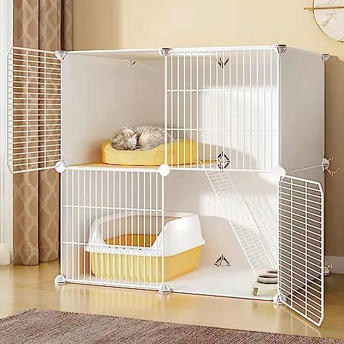 ANSNOW Katzenkäfige Für Den Innenbereich, Diy-Katzenlaufstall Für Den Innenbereich, Abnehmbare Zwinger Aus Metalldraht, 1 Rampenleiter Und 2 Türen, Für Kätzchenwelpen, Weiß/39Cm ANSNOW Katzenkäfige Für Den Innenbereich, Diy-Katzenlaufstall Für Den Innenbereich, Abnehmbare Zwinger Aus Metalldraht, 1 Rampenleiter Und 2 Türen, Für Kätzchenwelpen, Weiß/39Cm von ANSNOW