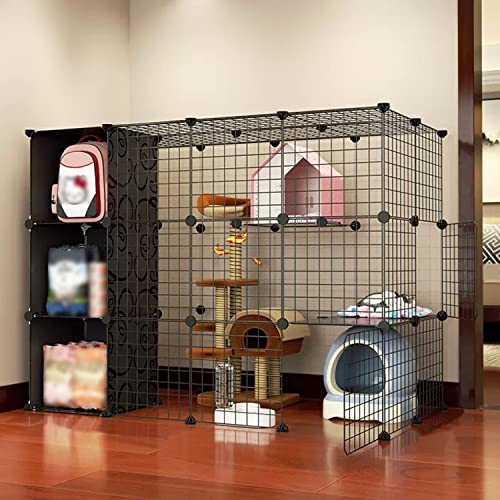 ANSNOW Katzenkäfige Für Den Innenbereich, Groß, 3-Stöckiger Diy-Katzenlaufstall, Katzenkäfigträger, Katzengehegenetz, Mit Rutschfester Matte + Leiter + Katzennest + Hängematte + Katzentoilette + Kat ANSNOW Katzenkäfige Für Den Innenbereich, Groß, 3-Stöckiger Diy-Katzenlaufstall, Katzenkäfigträger, Katzengehegenetz, Mit Rutschfester Matte + Leiter + Katzennest + Hängematte + Katzentoilette + Kat von ANSNOW