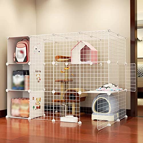 ANSNOW Katzenkäfige Für Den Innenbereich, Groß, 3-Stöckiger Diy-Katzenlaufstall, Katzenkäfigträger, Katzengehegenetz, Mit Rutschfester Matte + Leiter + Katzennest + Hängematte + Katzentoilette + Kat ANSNOW Katzenkäfige Für Den Innenbereich, Groß, 3-Stöckiger Diy-Katzenlaufstall, Katzenkäfigträger, Katzengehegenetz, Mit Rutschfester Matte + Leiter + Katzennest + Hängematte + Katzentoilette + Kat von ANSNOW