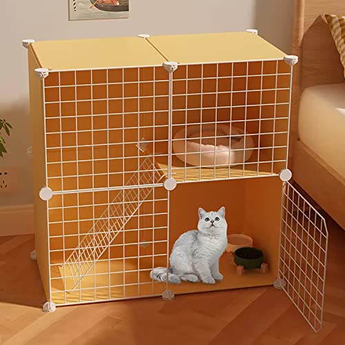 ANSNOW Katzenkäfige Für Den Innenbereich, Groß, Diy-Katzenlaufstall Für Kleintiere, Katzenkäfige Für Hauskatzen, Mit Katzennest + Katzenhängematte + Katzentoilette + Katzennapf, Haustierhaus-Zaun Fü von ANSNOW