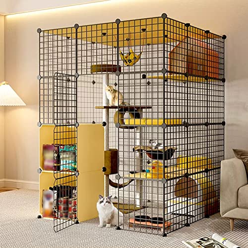 ANSNOW Katzenkäfige Für Den Innenbereich, Groß, Katzengehege, Katzenschrank, 4 Etagen, Halbgeschlossener Katzenkäfig Für Den Innenbereich, Diy-Katzenlaufstall, Katzenvilla, Großer Auslaufplatz Für 1 ANSNOW Katzenkäfige Für Den Innenbereich, Groß, Katzengehege, Katzenschrank, 4 Etagen, Halbgeschlossener Katzenkäfig Für Den Innenbereich, Diy-Katzenlaufstall, Katzenvilla, Großer Auslaufplatz Für 1 von ANSNOW