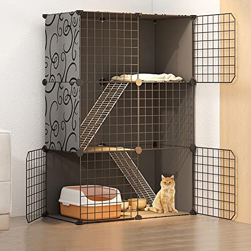 ANSNOW Katzenkäfige Für Den Innenbereich, Groß, Katzengehege, Katzenschrank, Halbgeschlossener Katzenkäfig, Diy-Katzenlaufstall, Haustierzaun Für Den Innenbereich, Mit Katzennest + Katzenhängematte ANSNOW Katzenkäfige Für Den Innenbereich, Groß, Katzengehege, Katzenschrank, Halbgeschlossener Katzenkäfig, Diy-Katzenlaufstall, Haustierzaun Für Den Innenbereich, Mit Katzennest + Katzenhängematte von ANSNOW