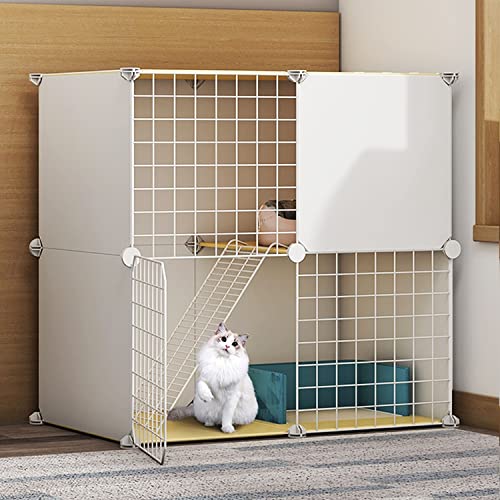 ANSNOW Katzenkäfige Für Den Innenbereich, Groß, Katzengehege, Katzenschrank, Halbgeschlossener Katzenkäfig, Diy-Katzenlaufstall, Haustierzaun Für Den Innenbereich, Mit Katzennest + Katzenhängematte ANSNOW Katzenkäfige Für Den Innenbereich, Groß, Katzengehege, Katzenschrank, Halbgeschlossener Katzenkäfig, Diy-Katzenlaufstall, Haustierzaun Für Den Innenbereich, Mit Katzennest + Katzenhängematte von ANSNOW