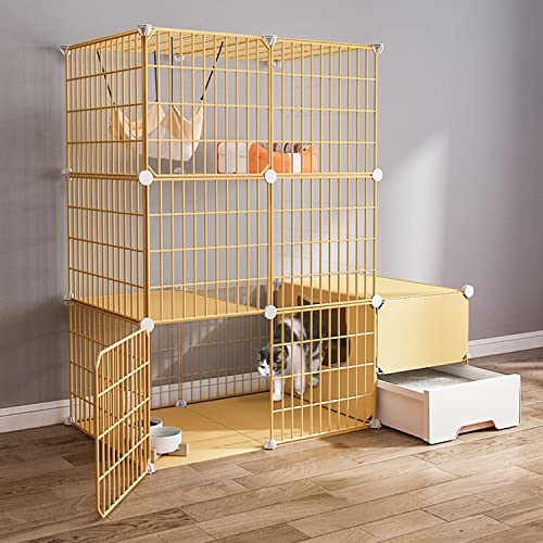 ANSNOW Katzenkäfige Für Den Innenbereich, Groß, Katzenlaufstall, Katzengehege Mit Katzentoilette, Mit Katzennest + Katzennapf + Katzenhängematte + Katzenspielzeug + Katzenleiter, Ideal Für 1–3 Katze ANSNOW Katzenkäfige Für Den Innenbereich, Groß, Katzenlaufstall, Katzengehege Mit Katzentoilette, Mit Katzennest + Katzennapf + Katzenhängematte + Katzenspielzeug + Katzenleiter, Ideal Für 1–3 Katze von ANSNOW