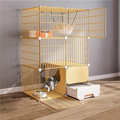 ANSNOW Katzenkäfige Für Den Innenbereich, Groß, Katzenlaufstall, Katzengehege Mit Katzentoilette, Mit Katzennest + Katzennapf + Katzenhängematte + Katzenspielzeug + Katzenleiter, Ideal Für 1–3 Katze ANSNOW Katzenkäfige Für Den Innenbereich, Groß, Katzenlaufstall, Katzengehege Mit Katzentoilette, Mit Katzennest + Katzennapf + Katzenhängematte + Katzenspielzeug + Katzenleiter, Ideal Für 1–3 Katze von ANSNOW