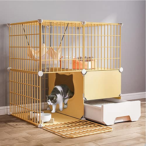 ANSNOW Katzenkäfige Für Den Innenbereich, Groß, Katzenlaufstall, Katzengehege Mit Katzentoilette, Mit Katzennest + Katzennapf + Katzenhängematte + Katzenspielzeug + Katzenleiter, Ideal Für 1–3 Katze ANSNOW Katzenkäfige Für Den Innenbereich, Groß, Katzenlaufstall, Katzengehege Mit Katzentoilette, Mit Katzennest + Katzennapf + Katzenhängematte + Katzenspielzeug + Katzenleiter, Ideal Für 1–3 Katze von ANSNOW