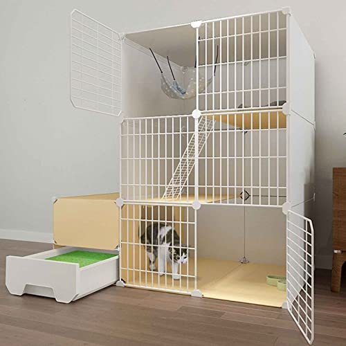 ANSNOW Katzenkäfige Für Den Innenbereich, Groß, Mit Dach + Katzentoilette + Katzenstreuschaufel + Leiter, Katzenkäfige Für Den Innenbereich Aus Metall, Schwarz/Weiß/111 * 49 * 111-C ANSNOW Katzenkäfige Für Den Innenbereich, Groß, Mit Dach + Katzentoilette + Katzenstreuschaufel + Leiter, Katzenkäfige Für Den Innenbereich Aus Metall, Schwarz/Weiß/111 * 49 * 111-C von ANSNOW