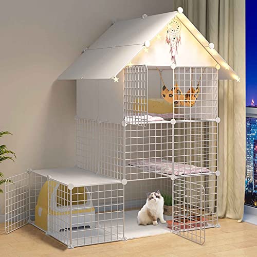 ANSNOW Katzenkäfige Für Den Innenbereich, Groß, Mit Dach Und Fußpolster Aus Edelstahl Und Harz – 111 X 75 X 46 cm – Schwarz/Weiß/Weiß/B ANSNOW Katzenkäfige Für Den Innenbereich, Groß, Mit Dach Und Fußpolster Aus Edelstahl Und Harz – 111 X 75 X 46 cm – Schwarz/Weiß/Weiß/B von ANSNOW