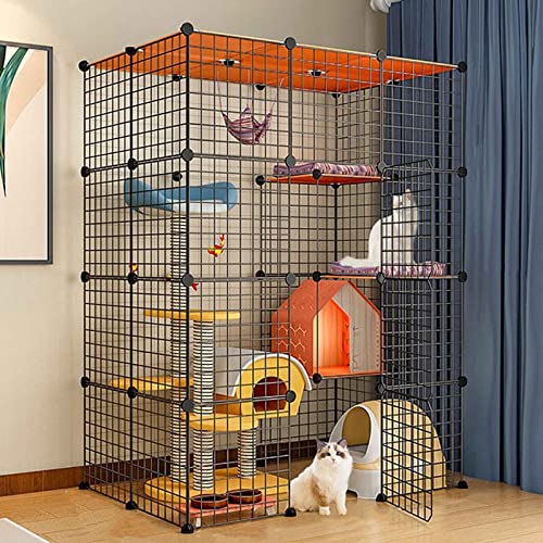 ANSNOW Katzenkäfige Für Den Innenbereich, Groß, Mit Hängematte, Faltbarer Metall-Trainingszaun Für Hunde, Einfach Zu Montieren, Schwarz/Weiß, 6 Größen/Schwarz/109 * 74 * 144Cm ANSNOW Katzenkäfige Für Den Innenbereich, Groß, Mit Hängematte, Faltbarer Metall-Trainingszaun Für Hunde, Einfach Zu Montieren, Schwarz/Weiß, 6 Größen/Schwarz/109 * 74 * 144Cm von ANSNOW