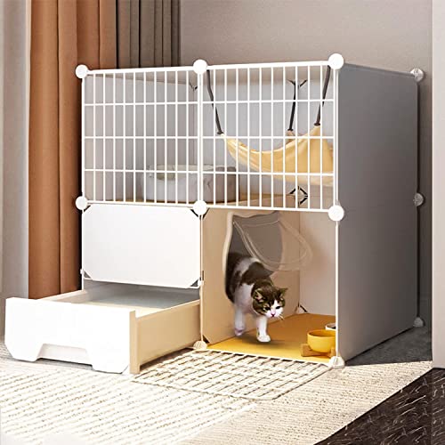 ANSNOW Katzenkäfige Für Den Innenbereich, Groß, Mit Katzentoilette, Katzengehege, Katzenkäfige Für Hauskatzen, Katzenkäfigträger, Mit Katzenstreuschaufel + Leiter + Katzennest + Katzennapf, Verschlü ANSNOW Katzenkäfige Für Den Innenbereich, Groß, Mit Katzentoilette, Katzengehege, Katzenkäfige Für Hauskatzen, Katzenkäfigträger, Mit Katzenstreuschaufel + Leiter + Katzennest + Katzennapf, Verschlü von ANSNOW