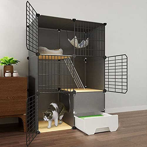 ANSNOW Katzenkäfige Für Den Innenbereich, Groß, Mit Katzentoilette, Katzengehege, Katzenlaufstall Für Hauskatzen, Haustierlaufstall, Katzenlaufstall Für Kleine Tiere, Leicht Zu Reinigen, Für 1–3 Kat ANSNOW Katzenkäfige Für Den Innenbereich, Groß, Mit Katzentoilette, Katzengehege, Katzenlaufstall Für Hauskatzen, Haustierlaufstall, Katzenlaufstall Für Kleine Tiere, Leicht Zu Reinigen, Für 1–3 Kat von ANSNOW