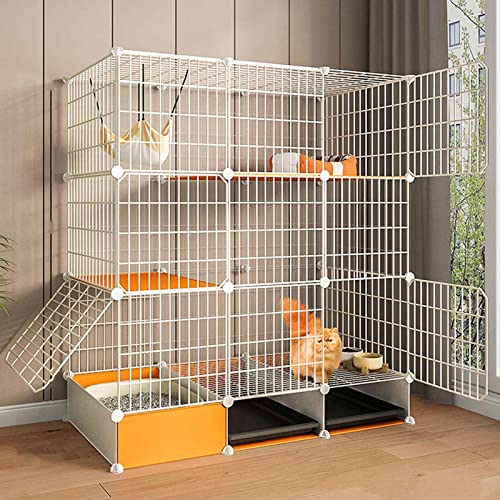 ANSNOW Katzenkäfige Für Den Innenbereich, Groß, Mit Katzentoilette, Katzenhaus, Kleintierkäfig, Geruchshemmend Und Leicht Zu Reinigen, Verschiedene Größen/107 * 47 * 124Cm ANSNOW Katzenkäfige Für Den Innenbereich, Groß, Mit Katzentoilette, Katzenhaus, Kleintierkäfig, Geruchshemmend Und Leicht Zu Reinigen, Verschiedene Größen/107 * 47 * 124Cm von ANSNOW