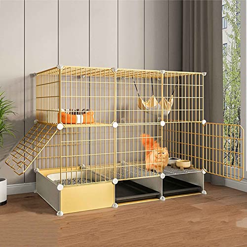 ANSNOW Katzenkäfige Für Den Innenbereich, Groß, Mit Katzentoilette, Katzenhaus, Kleintierkäfig, Geruchshemmend Und Leicht Zu Reinigen, Verschiedene Größen/107 * 47 * 87Cm-B ANSNOW Katzenkäfige Für Den Innenbereich, Groß, Mit Katzentoilette, Katzenhaus, Kleintierkäfig, Geruchshemmend Und Leicht Zu Reinigen, Verschiedene Größen/107 * 47 * 87Cm-B von ANSNOW