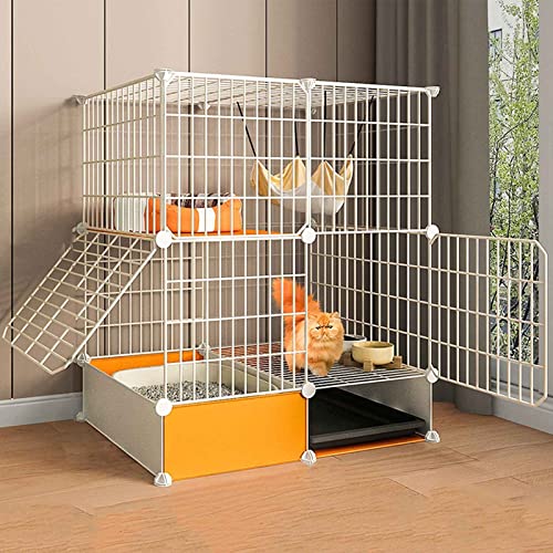 ANSNOW Katzenkäfige Für Den Innenbereich, Groß, Mit Katzentoilette, Katzenhaus, Kleintierkäfig, Geruchshemmend Und Leicht Zu Reinigen, Verschiedene Größen/72 * 47 * 87Cm ANSNOW Katzenkäfige Für Den Innenbereich, Groß, Mit Katzentoilette, Katzenhaus, Kleintierkäfig, Geruchshemmend Und Leicht Zu Reinigen, Verschiedene Größen/72 * 47 * 87Cm von ANSNOW