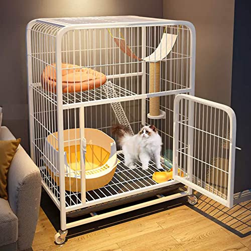 ANSNOW Katzenkäfige Für Den Innenbereich, Groß, Mit Katzentoilette Und Um 360° Drehbaren Rädern, Gitterfußpolstern, Hängematte, Haustier-Laufstall Für Katzen/Hunde/Meerschweinchen/Frettchen/Chinchil ANSNOW Katzenkäfige Für Den Innenbereich, Groß, Mit Katzentoilette Und Um 360° Drehbaren Rädern, Gitterfußpolstern, Hängematte, Haustier-Laufstall Für Katzen/Hunde/Meerschweinchen/Frettchen/Chinchil von ANSNOW