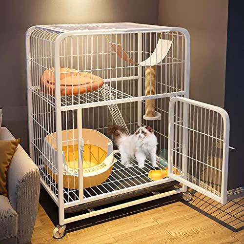 ANSNOW Katzenkäfige Für Den Innenbereich, Groß, Mit Katzentoilette Und Um 360° Drehbaren Rädern, Gitterfußpolstern, Hängematte, Haustier-Laufstall Für Katzen/Hunde/Meerschweinchen/Frettchen/Chinchil ANSNOW Katzenkäfige Für Den Innenbereich, Groß, Mit Katzentoilette Und Um 360° Drehbaren Rädern, Gitterfußpolstern, Hängematte, Haustier-Laufstall Für Katzen/Hunde/Meerschweinchen/Frettchen/Chinchil von ANSNOW