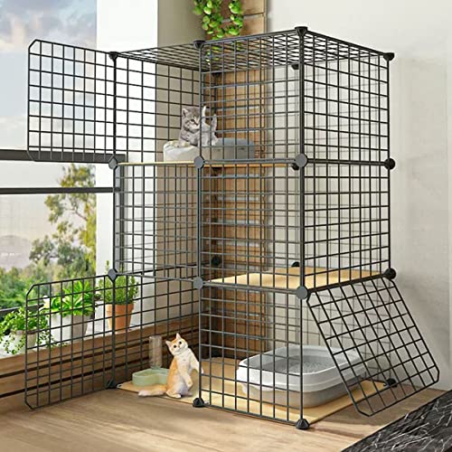 ANSNOW Katzenkäfige Für Den Innenbereich, Große Haustierkiste, Abnehmbarer Extra Großer Katzenlaufstall, Katzenlaufstall Für Kleine Tiere, Diy-Metalldrahtgitterkäfig, Leicht Zu Reinigen, Großer Übun von ANSNOW