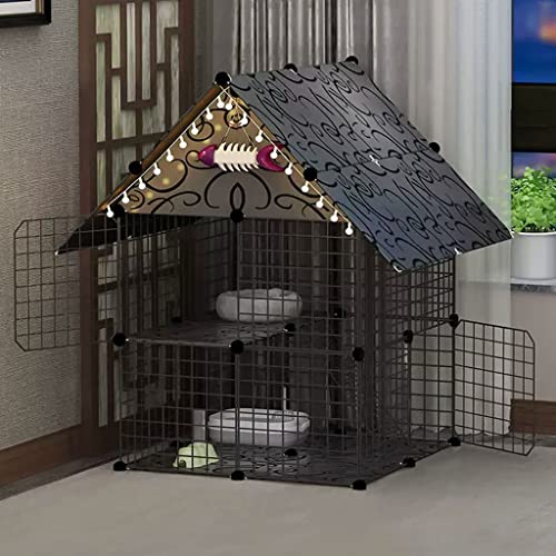 ANSNOW Katzenkäfige Für Den Innenbereich, Großer Katzenkäfig, Haustier-Laufstall, DIY-Katzenkäfig-Laufstall Für Den Innenbereich, Abnehmbare Zwinger Aus Metalldraht, Großer Übungsbereich Für 1–3 Kat von ANSNOW