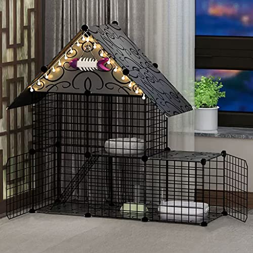 ANSNOW Katzenkäfige Für Den Innenbereich, Großer Katzenkäfig, Haustier-Laufstall, DIY-Katzenkäfig-Laufstall Für Den Innenbereich, Abnehmbare Zwinger Aus Metalldraht, Großer Übungsbereich Für 1–3 Kat von ANSNOW