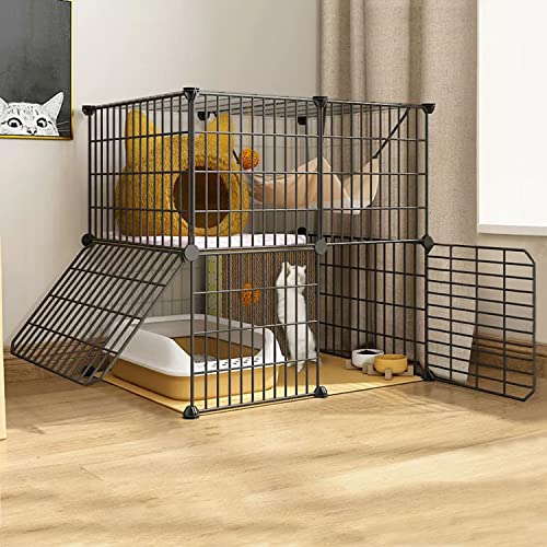 ANSNOW Katzenkäfige Für Den Innenbereich, Großer Katzenkäfig, Katzenlaufstall, Haustierlaufstall, Mit Kleinem Hammer + Leiter + Katzenhängematte + Katzennest + Katzentoilette + Katzennapf + Katzenkr ANSNOW Katzenkäfige Für Den Innenbereich, Großer Katzenkäfig, Katzenlaufstall, Haustierlaufstall, Mit Kleinem Hammer + Leiter + Katzenhängematte + Katzennest + Katzentoilette + Katzennapf + Katzenkr von ANSNOW