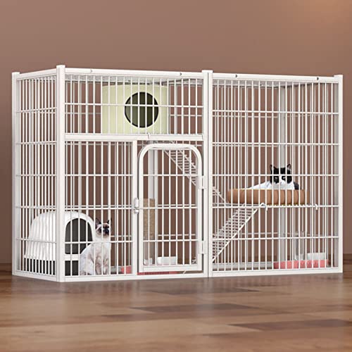 ANSNOW Katzenkäfige Für Den Innenbereich, Kaninchenkäfig Für Den Innenbereich, Katzengehege Für Den Außenbereich, Metallkatzenkäfig Für Frettchen, Haustierkäfig Mit Türen, Rampenleitern, Geeignet Fü von ANSNOW