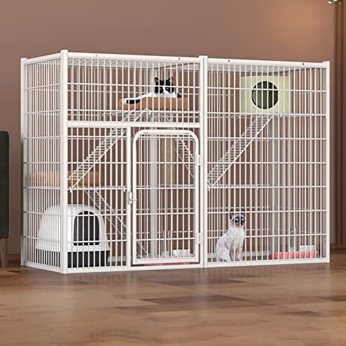ANSNOW Katzenkäfige Für Den Innenbereich, Kaninchenkäfig Für Den Innenbereich, Katzengehege Für Den Außenbereich, Metallkatzenkäfig Für Frettchen, Haustierkäfig Mit Türen, Rampenleitern, Geeignet Fü von ANSNOW