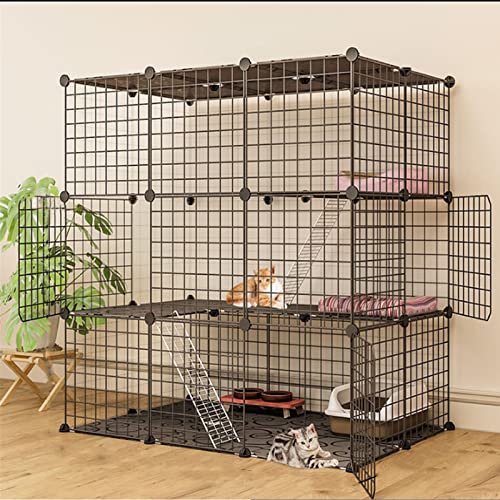 ANSNOW Katzenkäfige Für Den Innenbereich, Klein Und Groß, Katzen-Laufstall, Metalldraht-Zwinger, Käfige Mit Freiraum, Für Hütte/Haushalt/Außen/Innen/Balkon, Großer Übungsplatz, Ideal Für 1–3 Katzen von ANSNOW