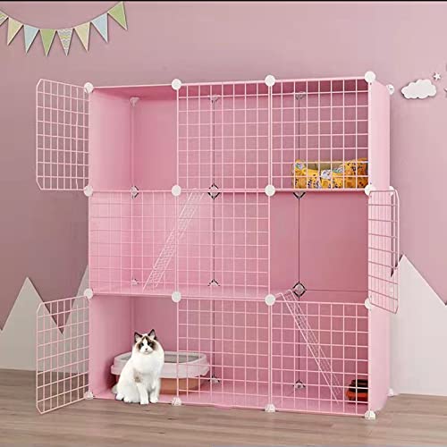 ANSNOW Katzenkäfige Für Den Innenbereich, Rosa, Diy-Haustierkäfig, Abnehmbare Metall-Kleintierhütten, Diy-Design-Laufstall Mit Kletterleitern, Katzengeschenke Für Katzenliebhaber, Ideal Für 1–2 Katz ANSNOW Katzenkäfige Für Den Innenbereich, Rosa, Diy-Haustierkäfig, Abnehmbare Metall-Kleintierhütten, Diy-Design-Laufstall Mit Kletterleitern, Katzengeschenke Für Katzenliebhaber, Ideal Für 1–2 Katz von ANSNOW