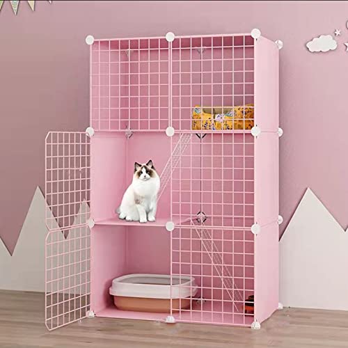 ANSNOW Katzenkäfige Für Den Innenbereich, Rosa, Diy-Haustierkäfig, Abnehmbare Metall-Kleintierhütten, Diy-Design-Laufstall Mit Kletterleitern, Katzengeschenke Für Katzenliebhaber, Ideal Für 1–2 Katz ANSNOW Katzenkäfige Für Den Innenbereich, Rosa, Diy-Haustierkäfig, Abnehmbare Metall-Kleintierhütten, Diy-Design-Laufstall Mit Kletterleitern, Katzengeschenke Für Katzenliebhaber, Ideal Für 1–2 Katz von ANSNOW