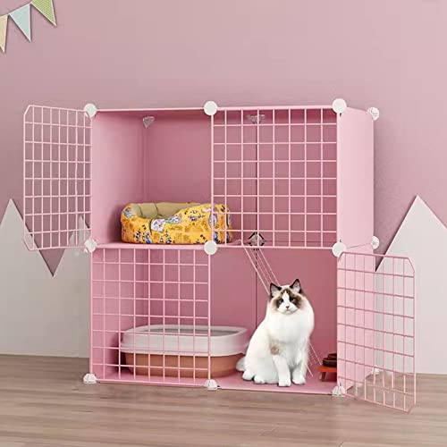 ANSNOW Katzenkäfige Für Den Innenbereich, Rosa, Diy-Haustierkäfig, Abnehmbare Metall-Kleintierhütten, Diy-Design-Laufstall Mit Kletterleitern, Katzengeschenke Für Katzenliebhaber, Ideal Für 1–2 Katz ANSNOW Katzenkäfige Für Den Innenbereich, Rosa, Diy-Haustierkäfig, Abnehmbare Metall-Kleintierhütten, Diy-Design-Laufstall Mit Kletterleitern, Katzengeschenke Für Katzenliebhaber, Ideal Für 1–2 Katz von ANSNOW