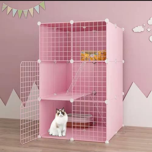 ANSNOW Katzenkäfige Für Den Innenbereich, Rosa, Diy-Haustierkäfig, Abnehmbare Metall-Kleintierhütten, Diy-Design-Laufstall Mit Kletterleitern, Katzengeschenke Für Katzenliebhaber, Ideal Für 1–2 Katz ANSNOW Katzenkäfige Für Den Innenbereich, Rosa, Diy-Haustierkäfig, Abnehmbare Metall-Kleintierhütten, Diy-Design-Laufstall Mit Kletterleitern, Katzengeschenke Für Katzenliebhaber, Ideal Für 1–2 Katz von ANSNOW
