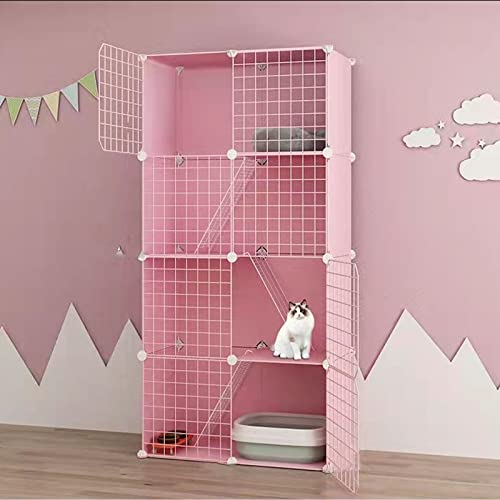 ANSNOW Katzenkäfige Für Den Innenbereich, Rosa, Diy-Haustierkäfig, Abnehmbare Metall-Kleintierhütten, Diy-Design-Laufstall Mit Kletterleitern, Katzengeschenke Für Katzenliebhaber, Ideal Für 1–2 Katz ANSNOW Katzenkäfige Für Den Innenbereich, Rosa, Diy-Haustierkäfig, Abnehmbare Metall-Kleintierhütten, Diy-Design-Laufstall Mit Kletterleitern, Katzengeschenke Für Katzenliebhaber, Ideal Für 1–2 Katz von ANSNOW