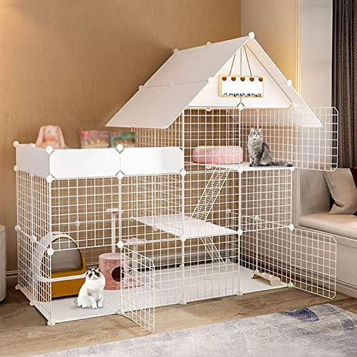 ANSNOW Katzenkäfige Für Wohnungskatzen, Großer Katzenkäfig, Katzenlaufstall, Katzenkäfig, Katzenkäfig, Haustierlaufstall, 3-Stöckig, Katzengehegenetz, Mit Leiter + Katzenhängematte + Katzenbett + Ka ANSNOW Katzenkäfige Für Wohnungskatzen, Großer Katzenkäfig, Katzenlaufstall, Katzenkäfig, Katzenkäfig, Haustierlaufstall, 3-Stöckig, Katzengehegenetz, Mit Leiter + Katzenhängematte + Katzenbett + Ka von ANSNOW